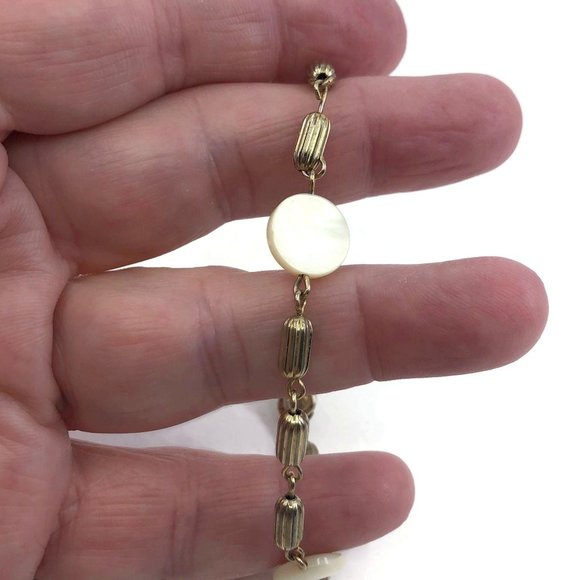 Vintage Mother of Pearl Link Bracelet - Picture 7 of 7